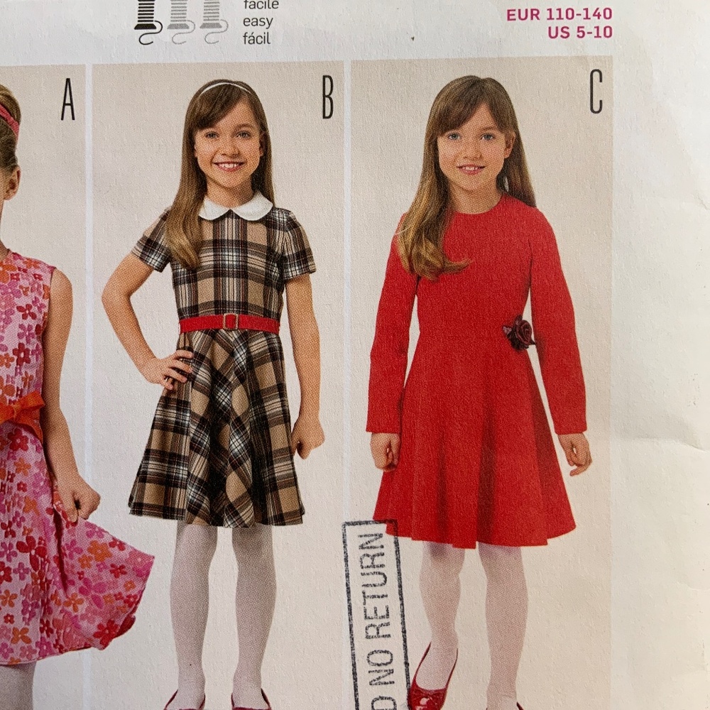 GIRLS - BURDA DRESS PATTERN - Picture 3 of 6